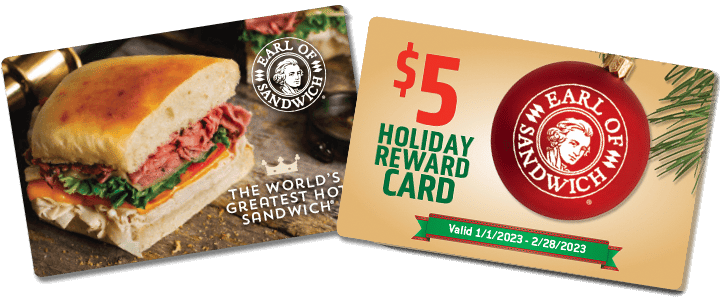 Earl of Sandwich's holiday gift cards
