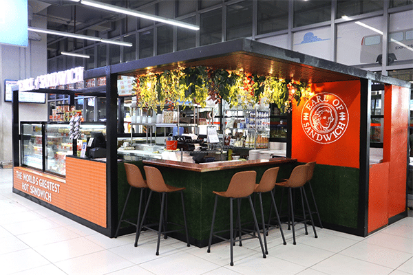 The storefront for Earl of Sandwich at Level 1 Paranaque Integrated Terminal Exchange